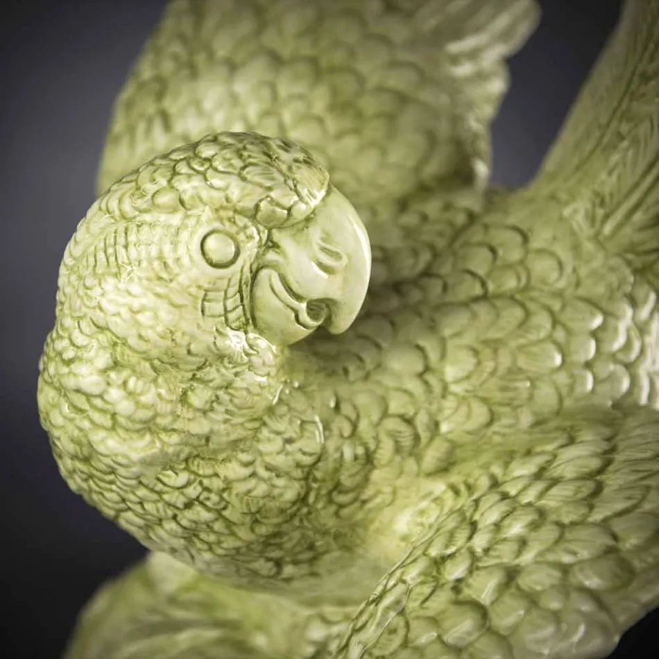 Parrot-Shaped Ceramic Figurine Handmade in Italy - Pagallo Viadurini