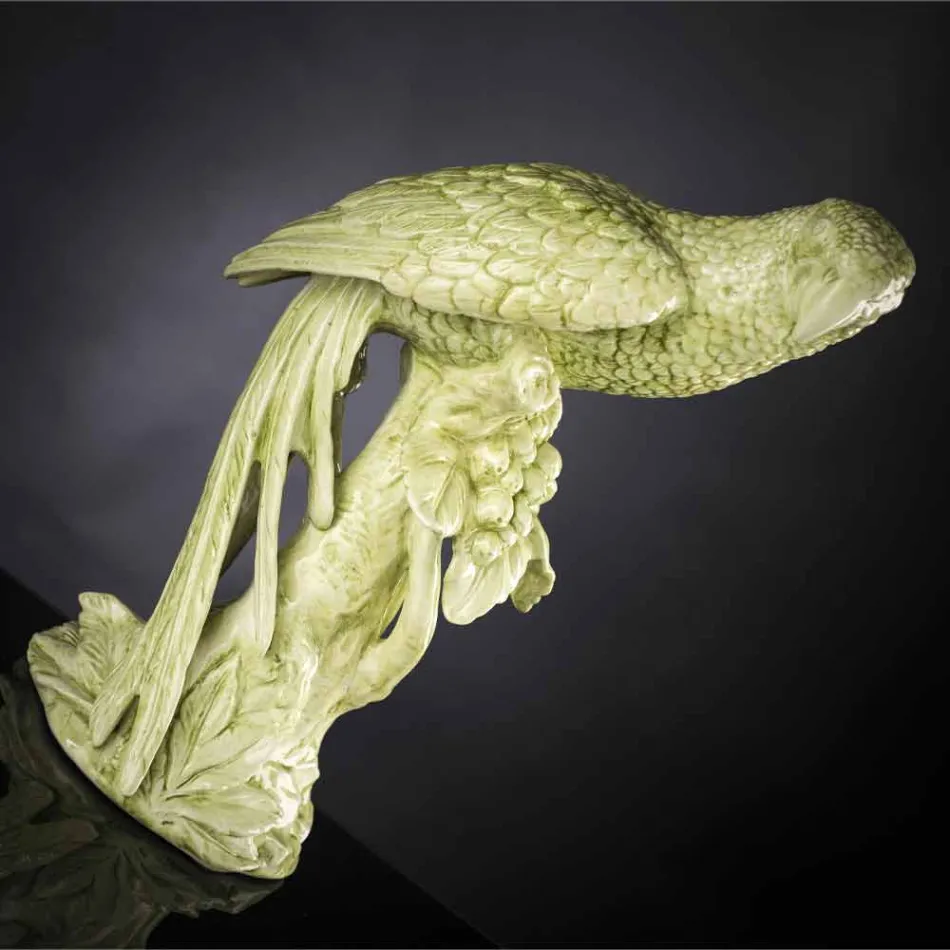 Handmade Ceramic Parrot-Shaped Figurine Made in Italy - Pagallo Viadurini