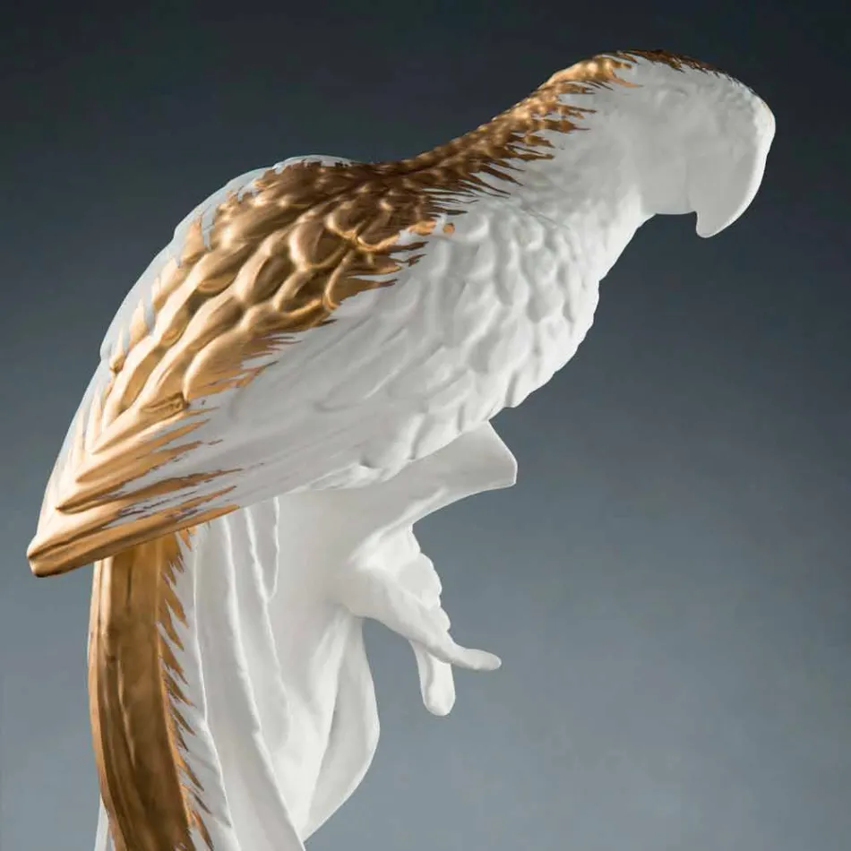 Handmade Ceramic Parrot-Shaped Figurine Made in Italy - Pagallo Viadurini