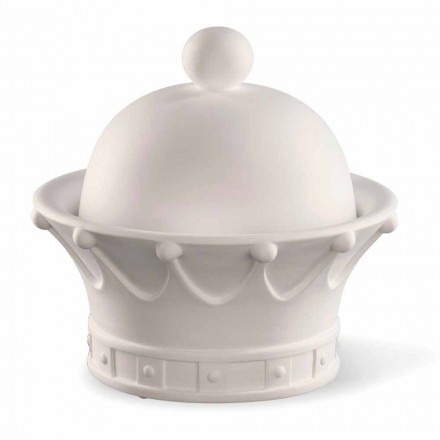 Decorative Figurine in White Ceramic Handmade Made in Italy - Queen Viadurini