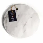 Round Design White Carrara Marble Cutting Board Made in Italy - Masha Viadurini