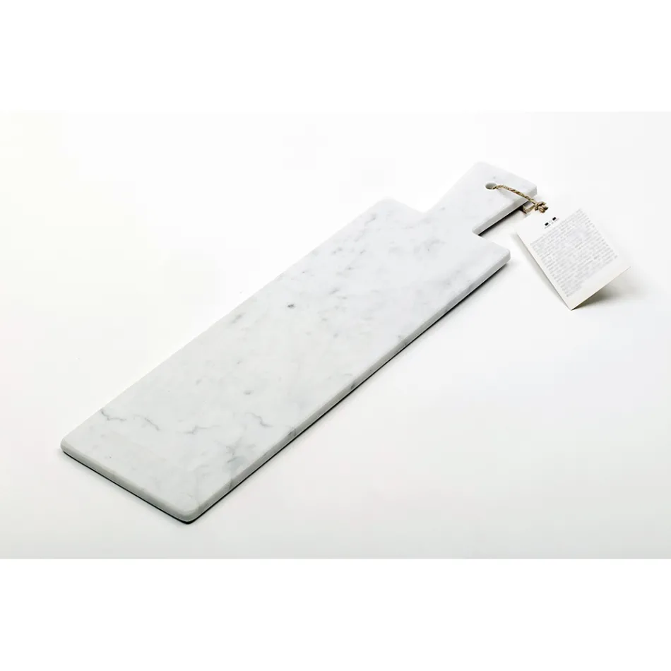 Modern Cutting Board in White Carrara Marble Made in Italy - Biblon Viadurini