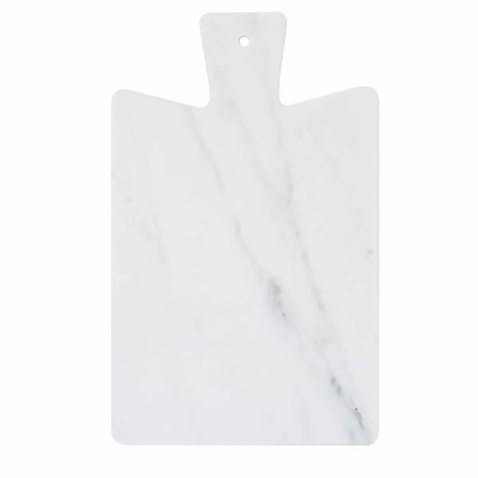 Modern Cutting Board in White Carrara Marble Made in Italy - Biblon Viadurini