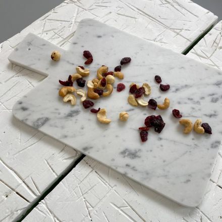 Rectangular Chopping Board in White Carrara Marble Made in Italy - Ukai Viadurini