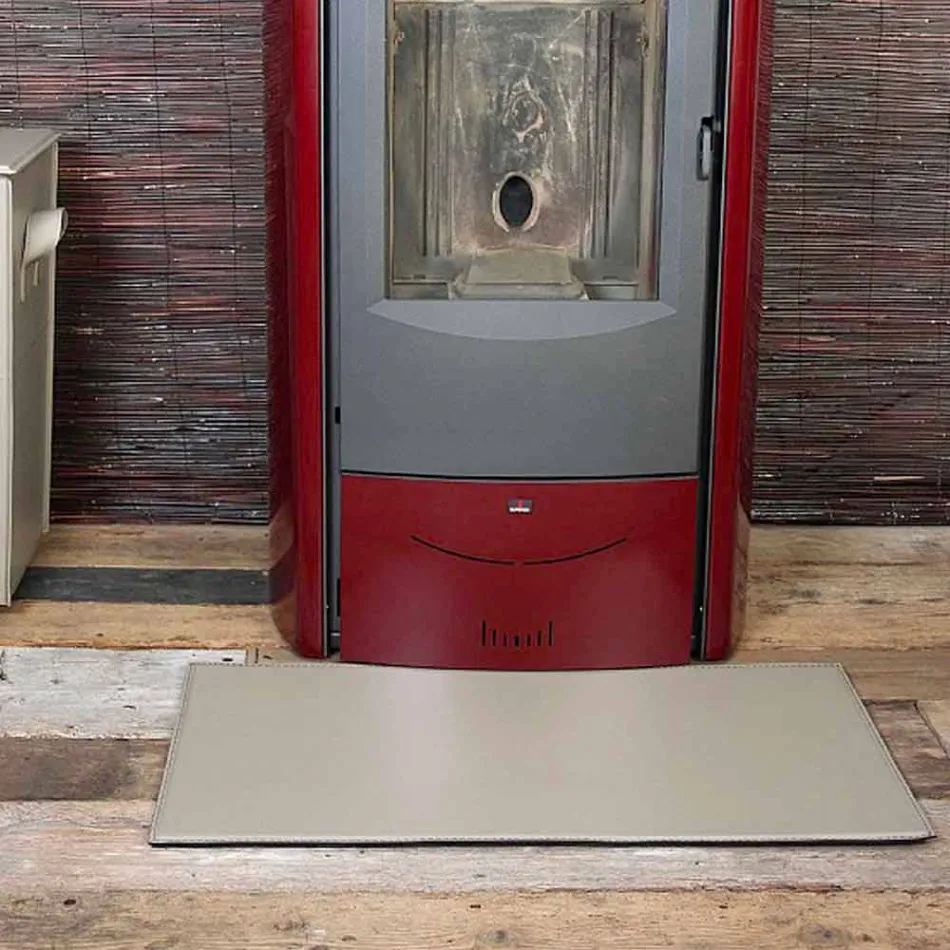 Leather mat for fireplace / stove Cleo Made in Italy Viadurini