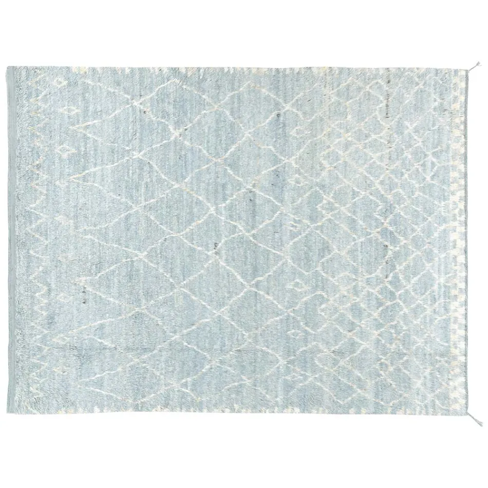 Handcrafted Long Pile Wool Rug Hand Knotted in Türkiye - Benedetta Viadurini