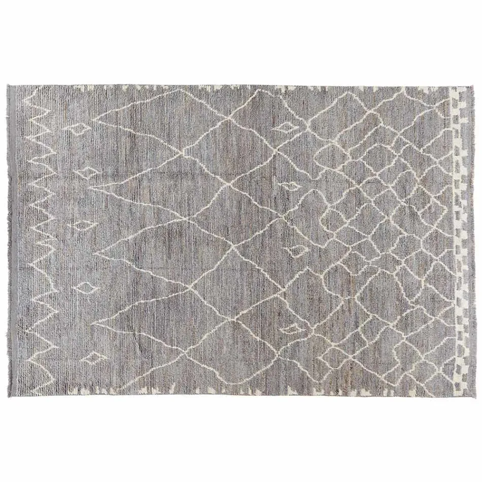 Handcrafted Long Pile Wool Rug Hand Knotted in Türkiye - Benedetta Viadurini