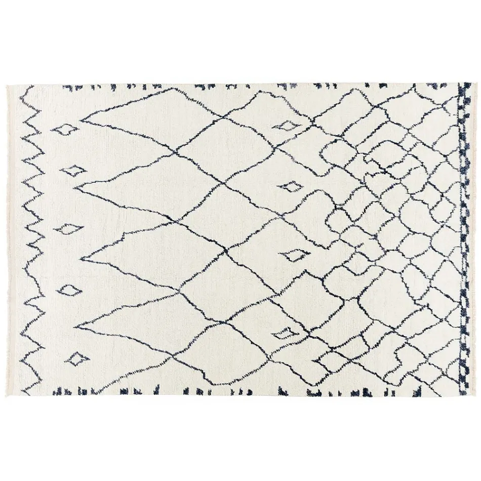 Handcrafted Long Pile Wool Rug Hand Knotted in Türkiye - Benedetta Viadurini