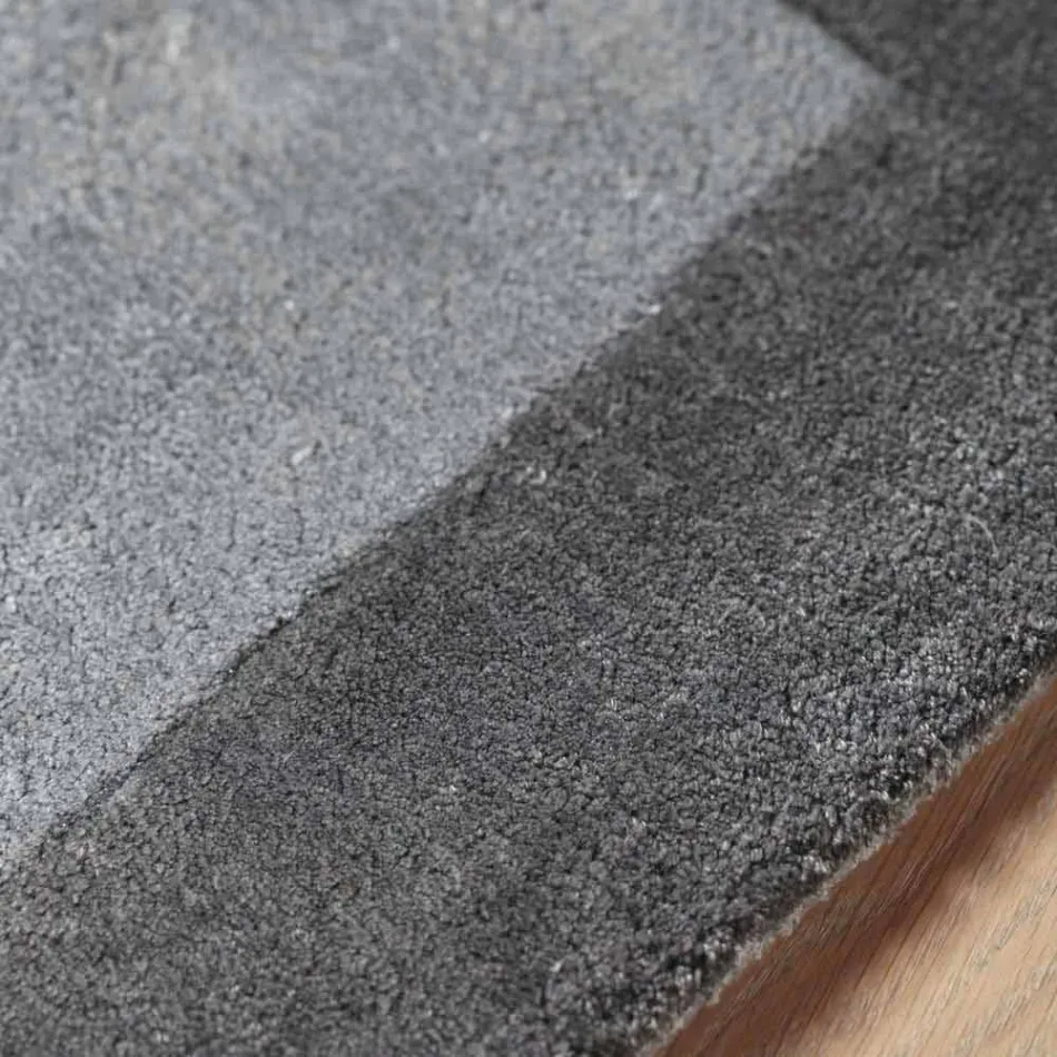 Bordered Rug in Cotton and Colored Viscose for Living Room - Planetarium Viadurini