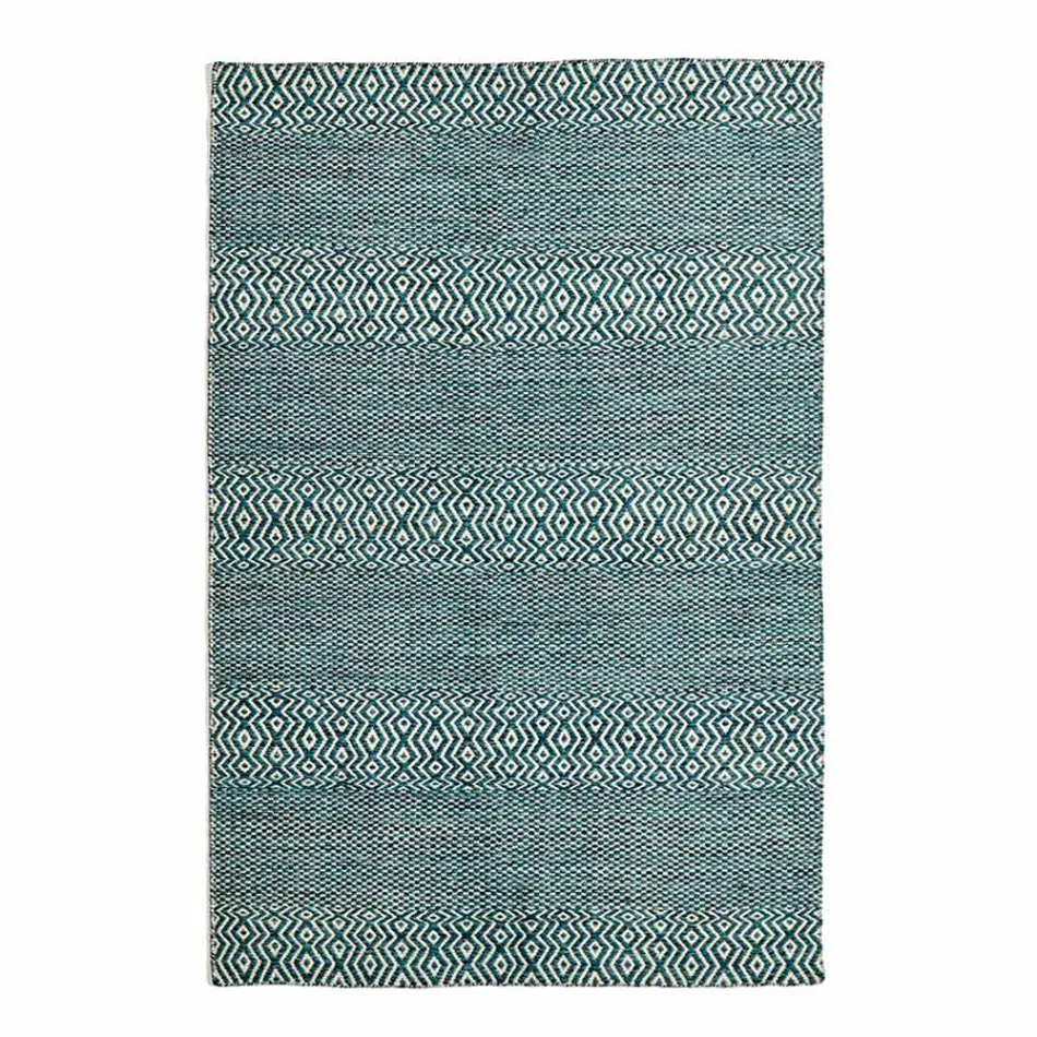 Modern Design Living Room Carpet in Handmade Wool and Cotton - Minera Viadurini