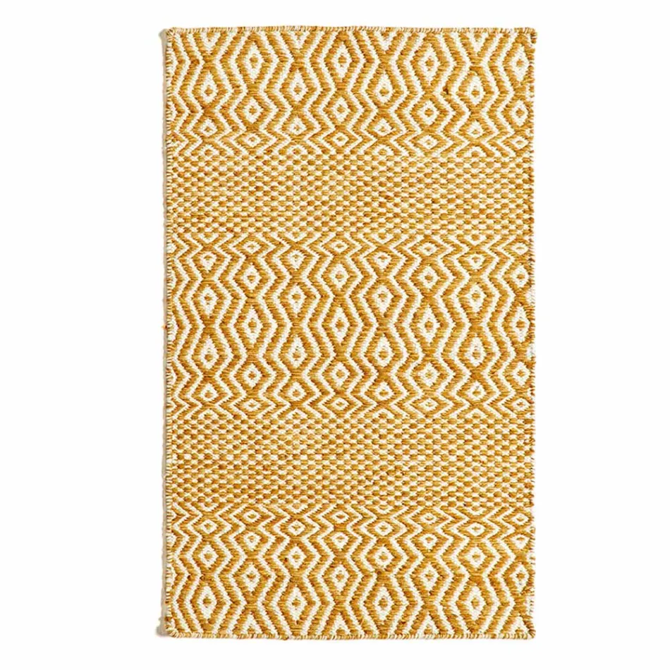 Modern Design Living Room Carpet in Handmade Wool and Cotton - Minera Viadurini