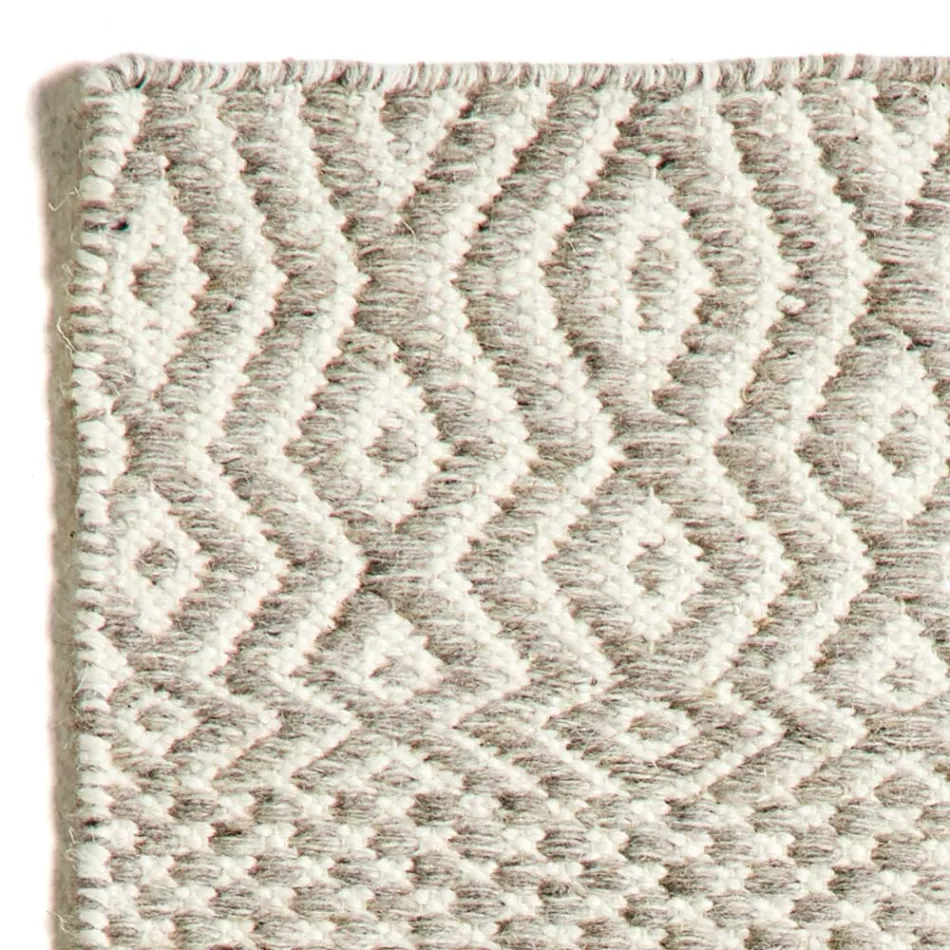 Modern Design Living Room Carpet in Handmade Wool and Cotton - Minera Viadurini