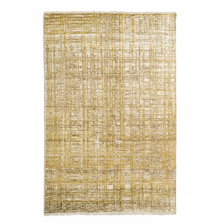 Modern Hand-Woven Living Room Carpet in Wool and Cotton - Neppo Viadurini