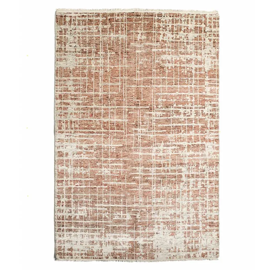 Modern Hand-Woven Living Room Carpet in Wool and Cotton - Neppo Viadurini