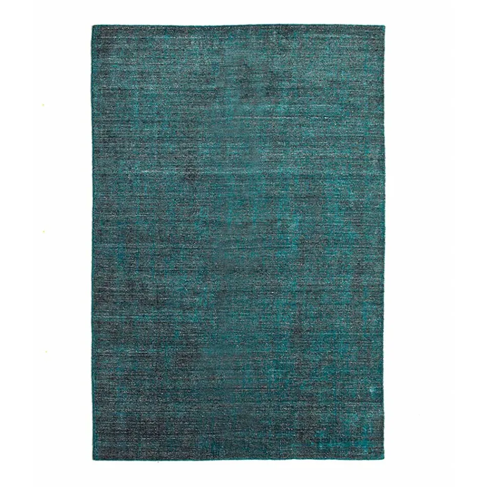 Living room carpet produced on a manual loom in viscose, wool and cotton - Cristel Viadurini