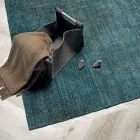 Living room carpet produced on a manual loom in viscose, wool and cotton - Cristel Viadurini