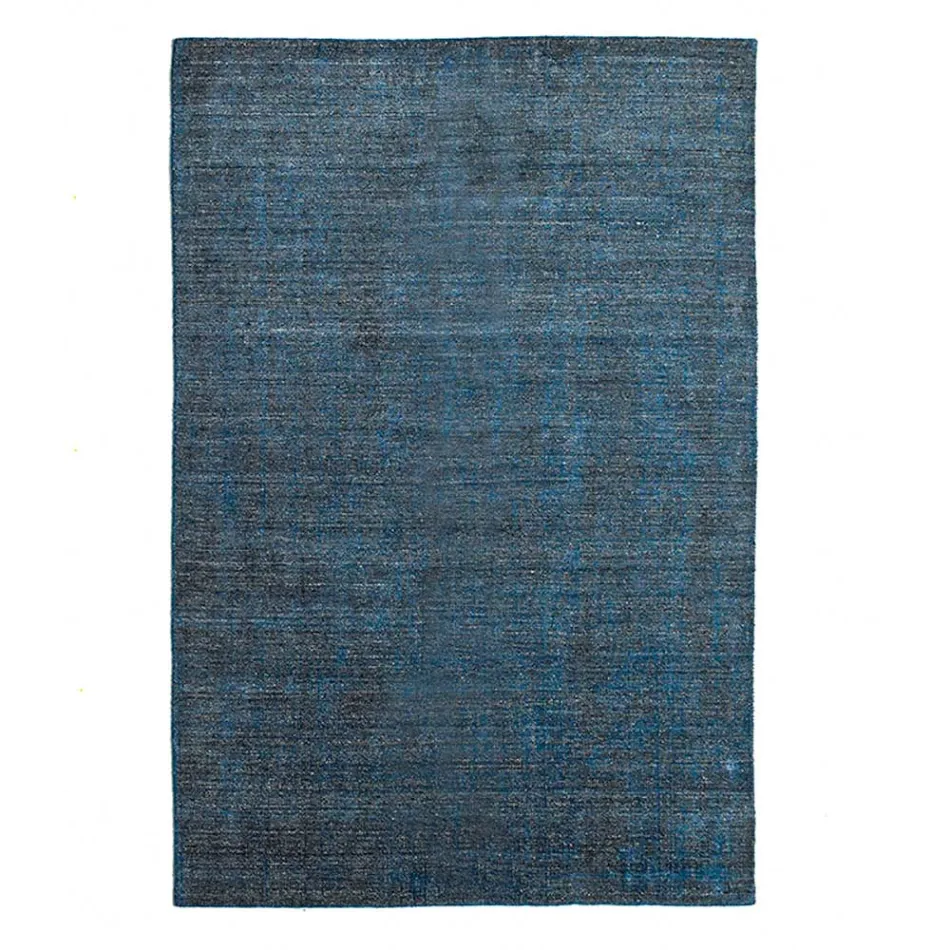 Living room carpet produced on a manual loom in viscose, wool and cotton - Cristel Viadurini