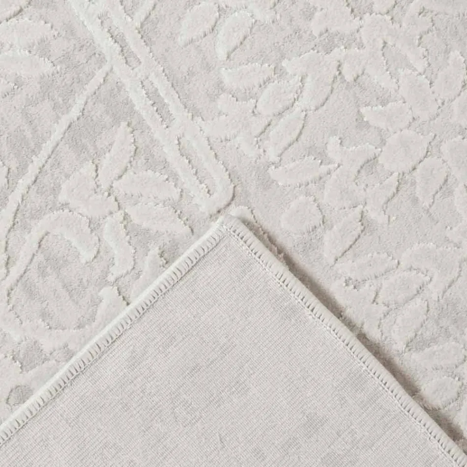 Design Rug with Beige Design in Polyester and Viscose - Occitania Viadurini