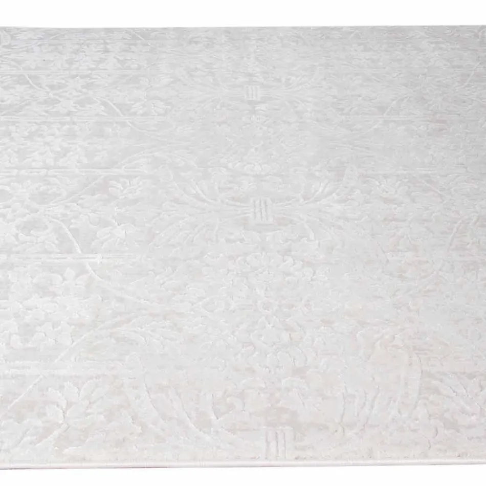 Design Rug with Beige Design in Polyester and Viscose - Occitania Viadurini