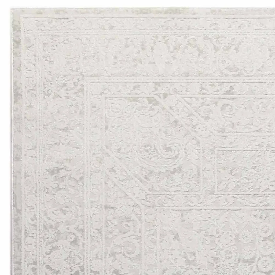 Design Rug with Beige Design in Polyester and Viscose - Occitania Viadurini