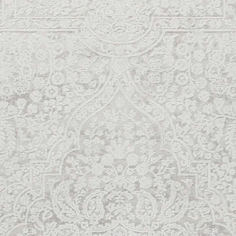 Design Rug with Beige Design in Polyester and Viscose - Occitania Viadurini