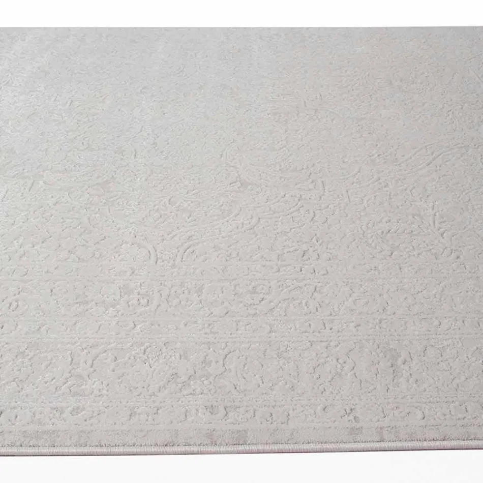 Design Rug with Beige Design in Polyester and Viscose - Occitania Viadurini