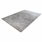 Designer Rug in Viscose and Acrylic Gray Beige with Design - President Viadurini