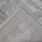 Designer Rug in Viscose and Acrylic Gray Beige with Design - President Viadurini