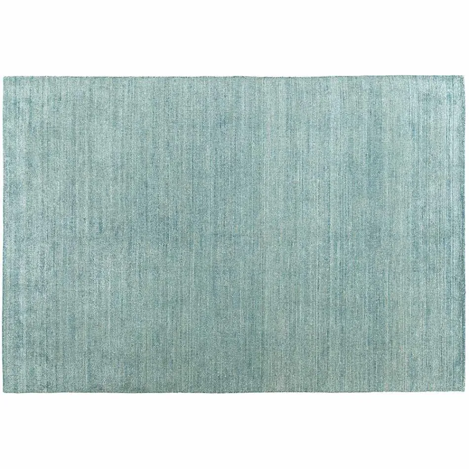 Handmade Rug Woven in India High Quality Wool and Bamboo Silk - Anella Viadurini