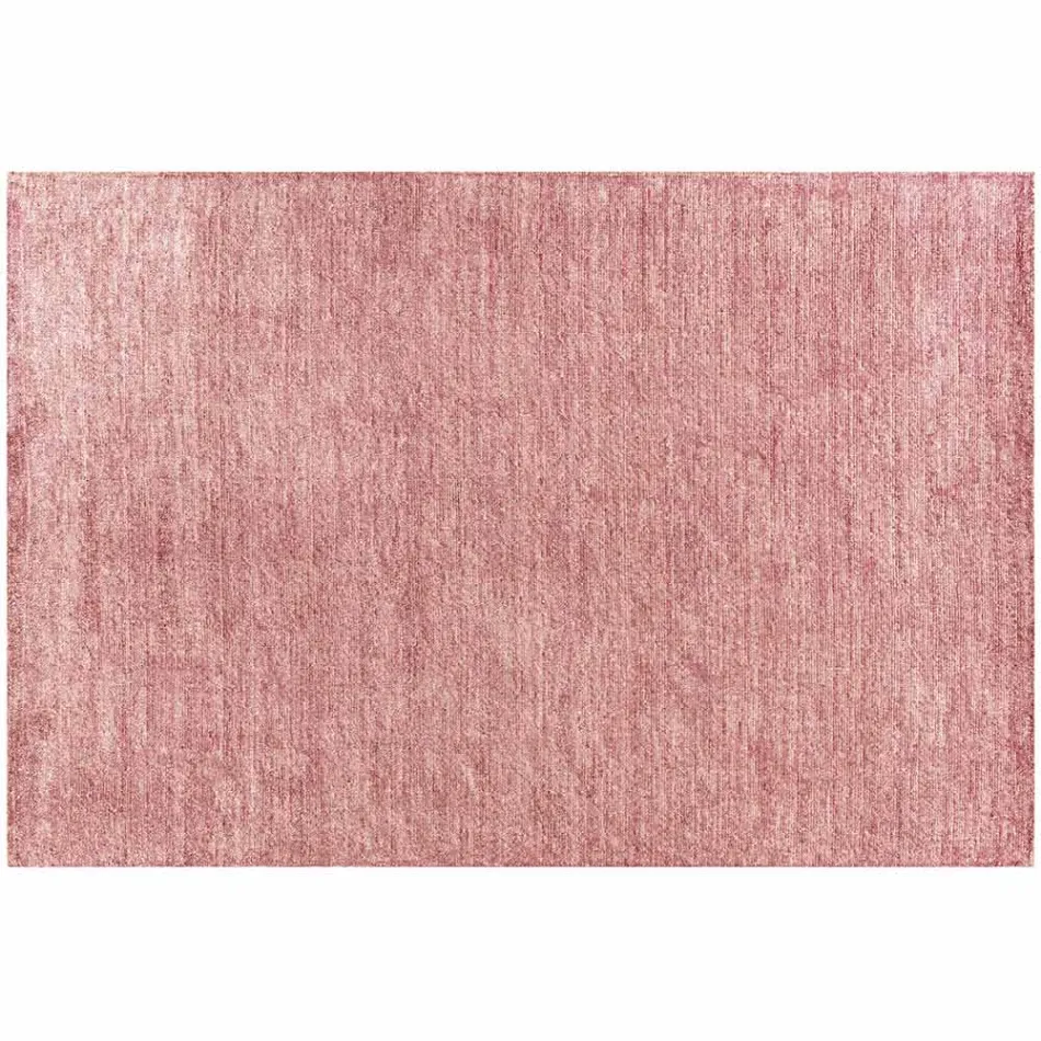 Handmade Rug Woven in India High Quality Wool and Bamboo Silk - Anella Viadurini