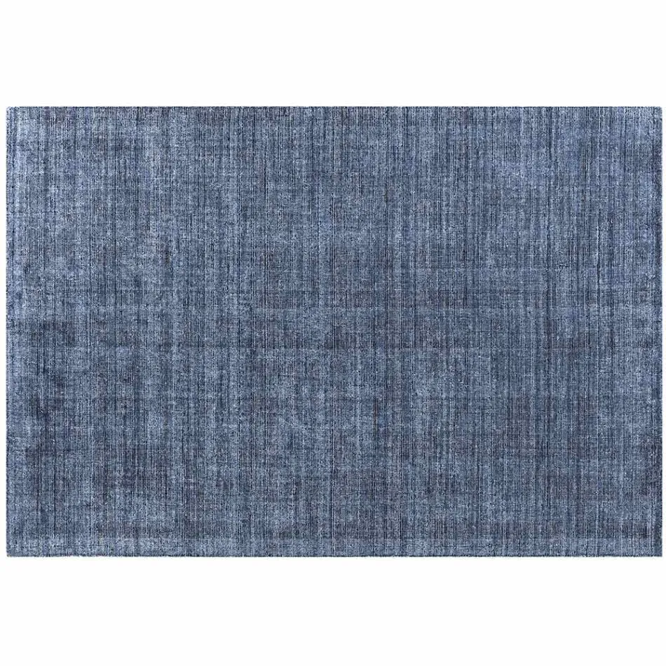 Handmade Rug Woven in India High Quality Wool and Bamboo Silk - Anella Viadurini