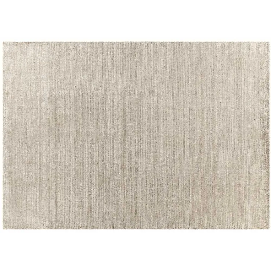 Handmade Rug Woven in India High Quality Wool and Bamboo Silk - Anella Viadurini