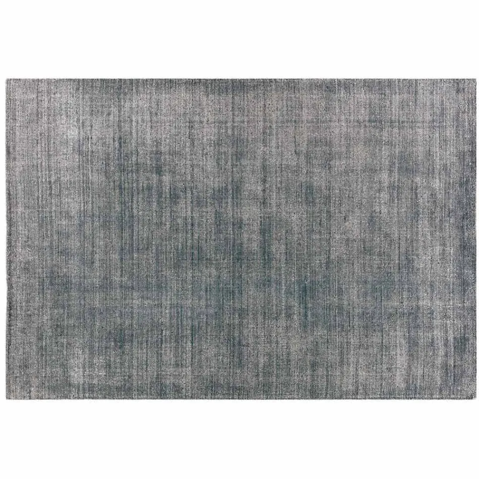 Handmade Rug Woven in India High Quality Wool and Bamboo Silk - Anella Viadurini