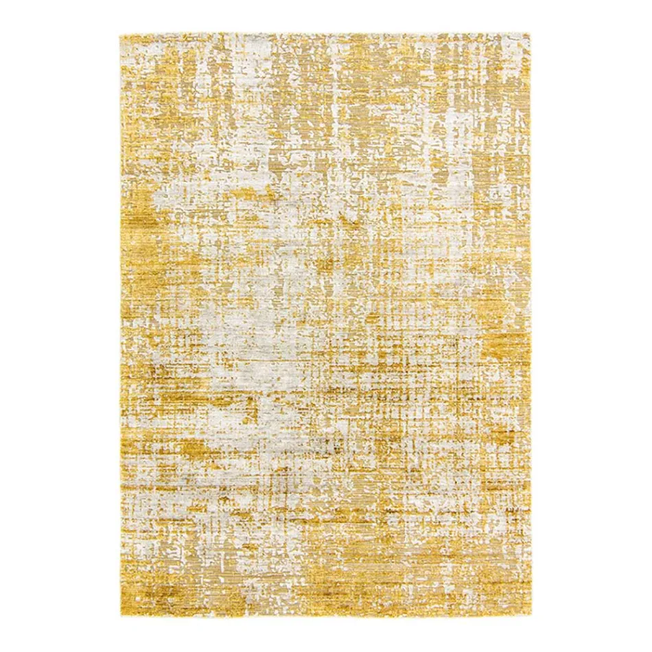 Modern Hand-Knotted Living Room Carpet in Bamboo Silk and Cotton - Buba Viadurini