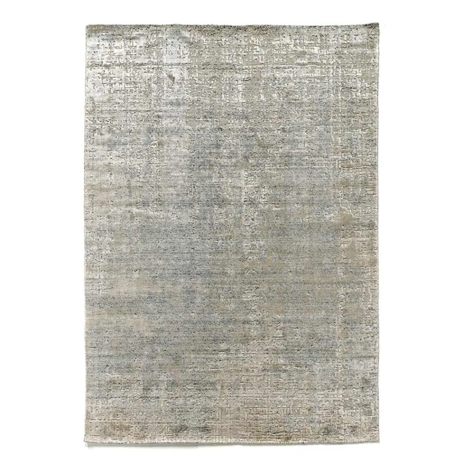 Modern Hand-Knotted Living Room Carpet in Bamboo Silk and Cotton - Buba Viadurini