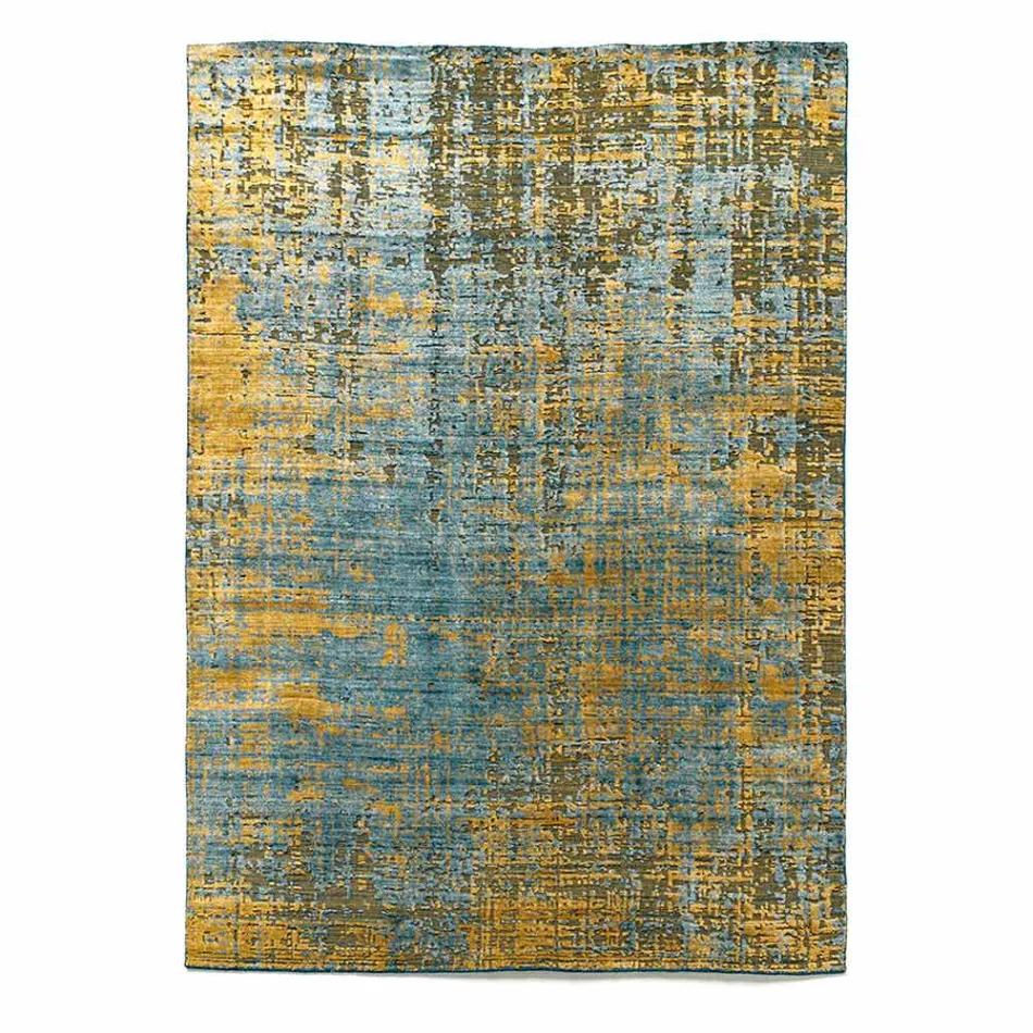 Modern Hand-Knotted Living Room Carpet in Bamboo Silk and Cotton - Buba Viadurini