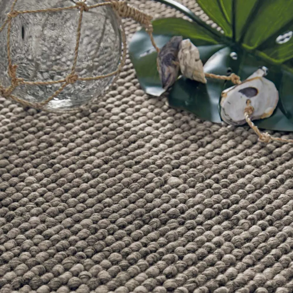 Modern living room carpet in hand-woven polyester and cotton - Soledad Viadurini