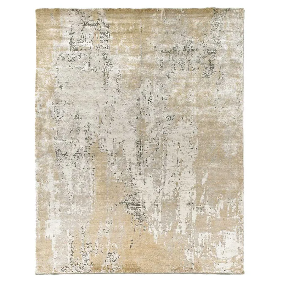 Modern Elegant Design Living Room Carpet in Bamboo Silk and Wool - Pasha Viadurini