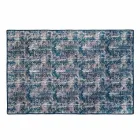 Rectangular Blue Kilim Cotton Rug with Colored Patchwork - Fiber Viadurini