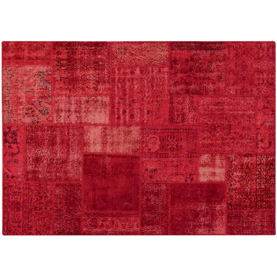 Artisan Patchwork Living Room Carpet Hand Knotted in Türkiye - Raimund Viadurini
