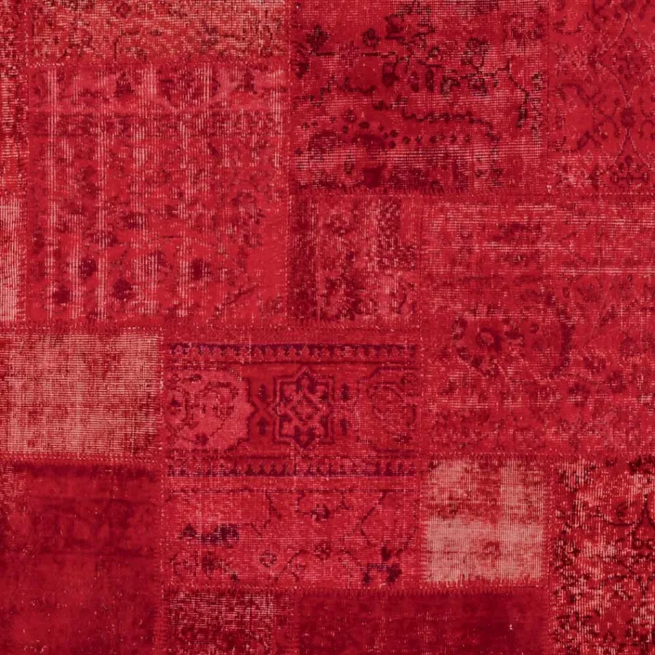 Artisan Patchwork Living Room Carpet Hand Knotted in Türkiye - Raimund Viadurini