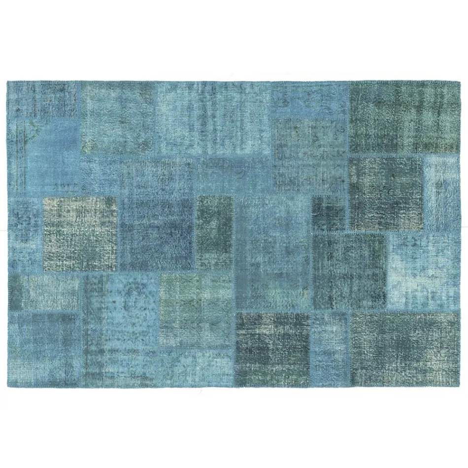 Artisan Patchwork Living Room Carpet Hand Knotted in Türkiye - Raimund Viadurini