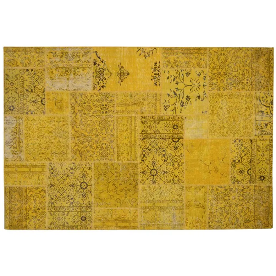 Artisan Patchwork Living Room Carpet Hand Knotted in Türkiye - Raimund Viadurini