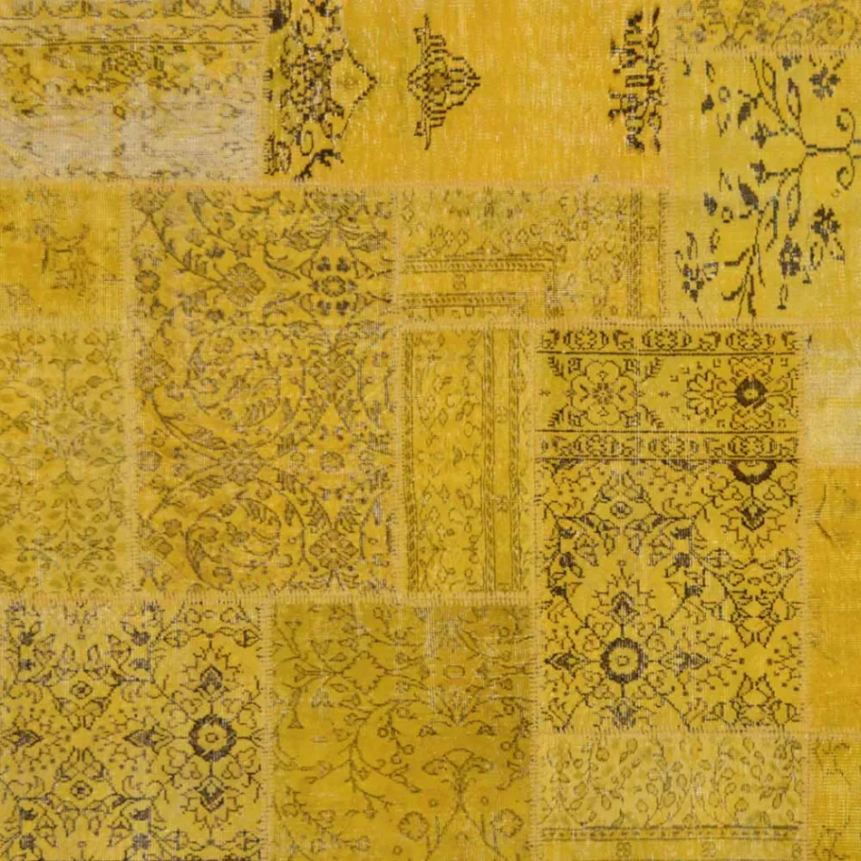 Artisan Patchwork Living Room Carpet Hand Knotted in Türkiye - Raimund Viadurini