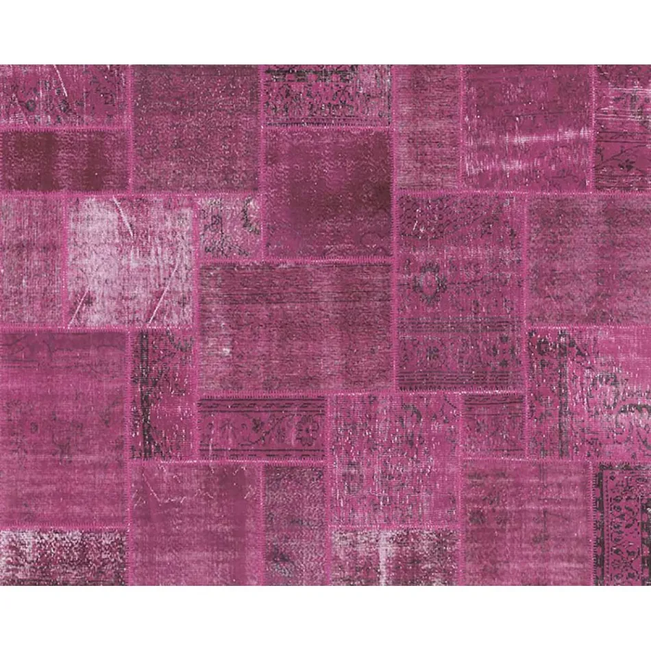 Artisan Patchwork Living Room Carpet Hand Knotted in Türkiye - Raimund Viadurini