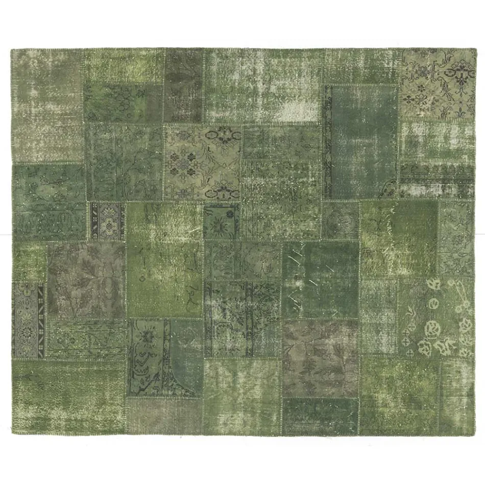 Artisan Patchwork Living Room Carpet Hand Knotted in Türkiye - Raimund Viadurini