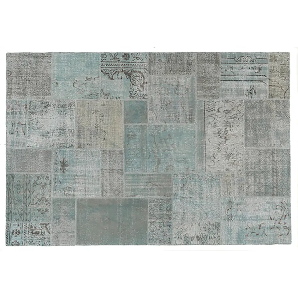 Artisan Patchwork Living Room Carpet Hand Knotted in Türkiye - Raimund Viadurini