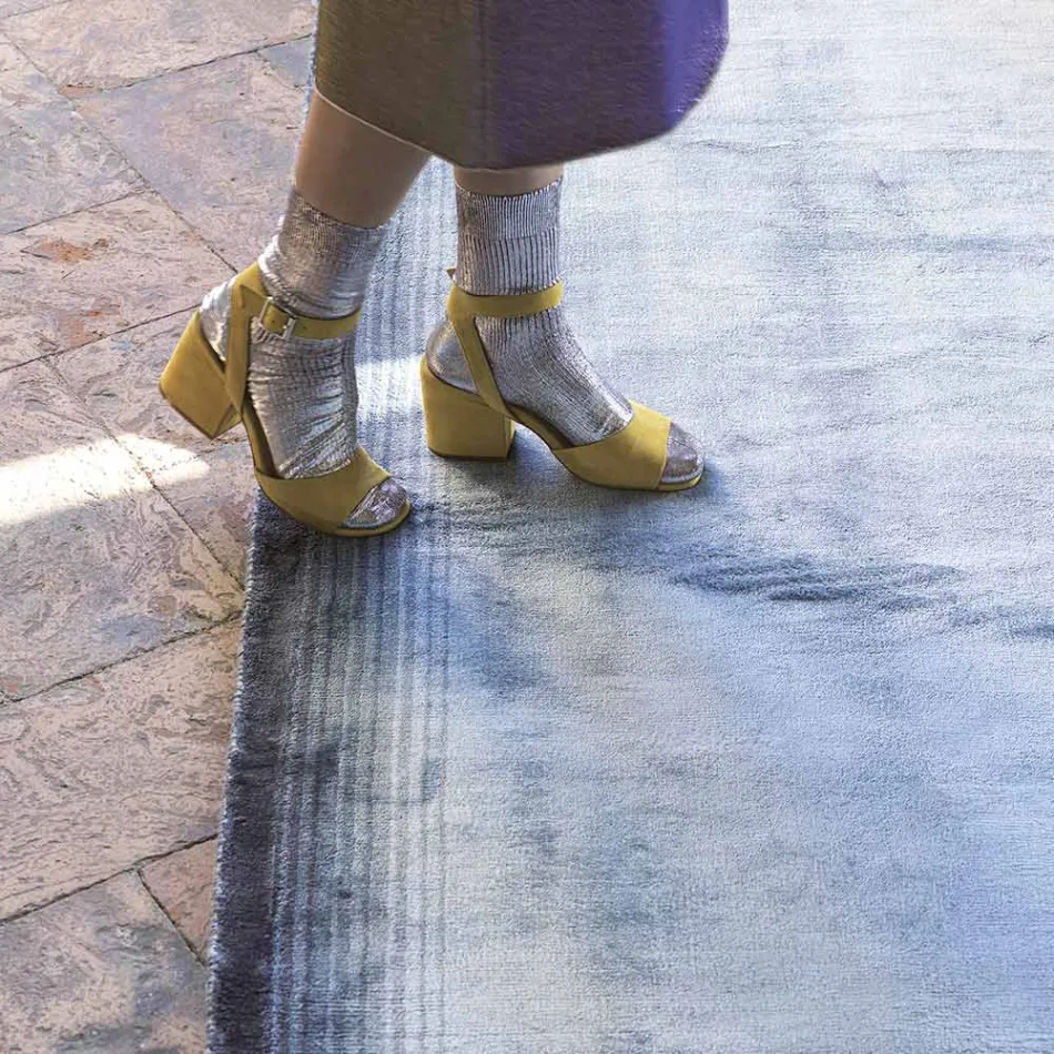 Handmade Living Room Carpet in High Quality Viscose Woven in India - Bonnet Viadurini