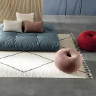 Wool and Cotton Living Room Carpet with Modern Geometric Design - Metria Viadurini