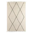 Wool and Cotton Living Room Carpet with Modern Geometric Design - Metria Viadurini